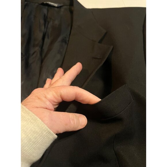 VTG Burberrys Mens Blazer Jacket 100% Pure Wool Black Gold Buttons Size 42R - Picture 7 of 16